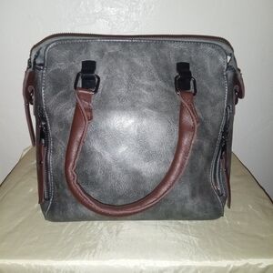 Gray and Brown Handbag